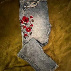 Zara embossed and distressed jeans